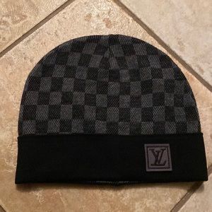 Louis Vuitton Black Monogram Beanie